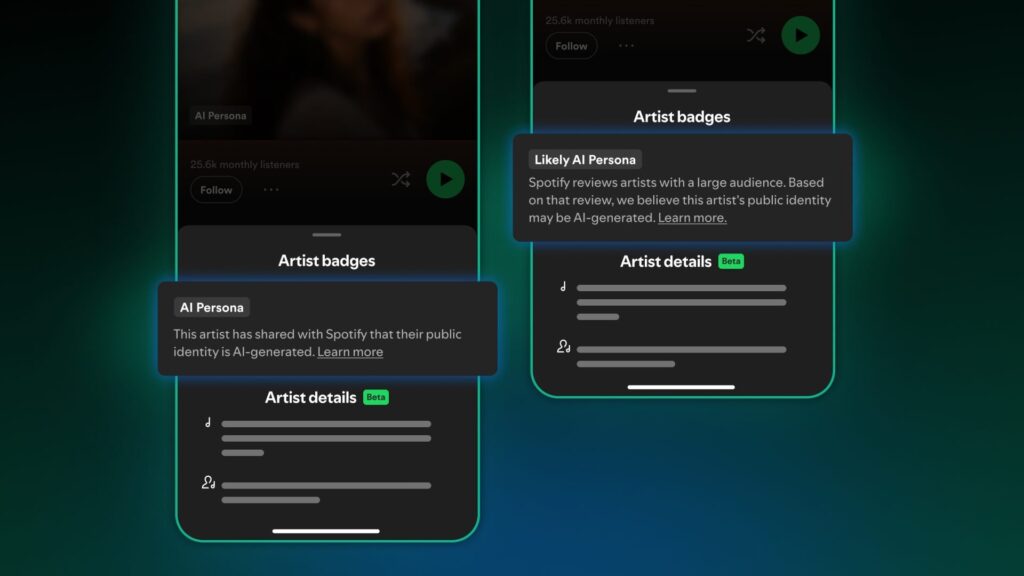 Spotify to Flag AI ‘Personas’, Keep Them Out of Recommendations