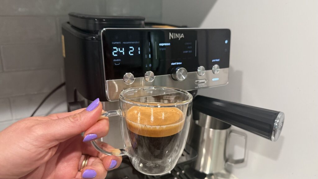 The fun-size Ninja Luxe Café Mini helps you brew tasty espresso and drip coffee if your kitchen isn’t big enough for two separate machines
