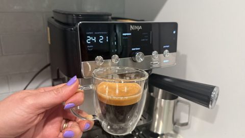 The fun-size Ninja Luxe Café Mini helps you brew tasty espresso and drip coffee if your kitchen isn’t big enough for two separate machines