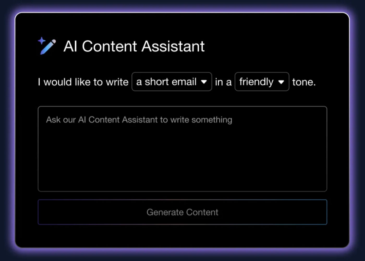 Capsule’s AI content assistant and email prompt.