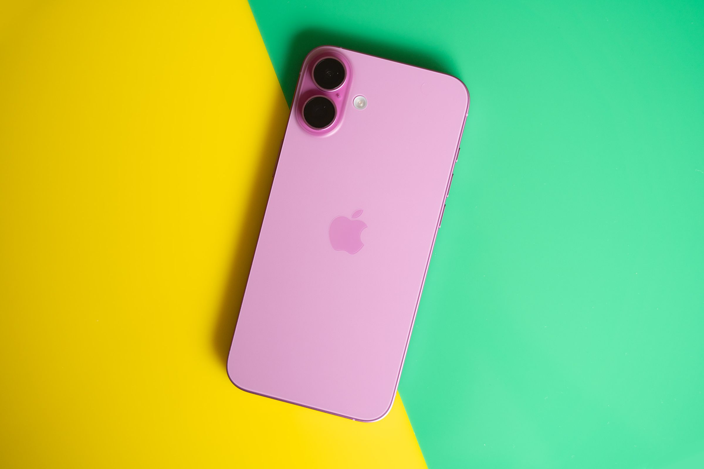 iPhone 16 Plus in pink.