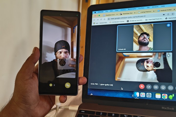 Using an Android phone as a webcam.
