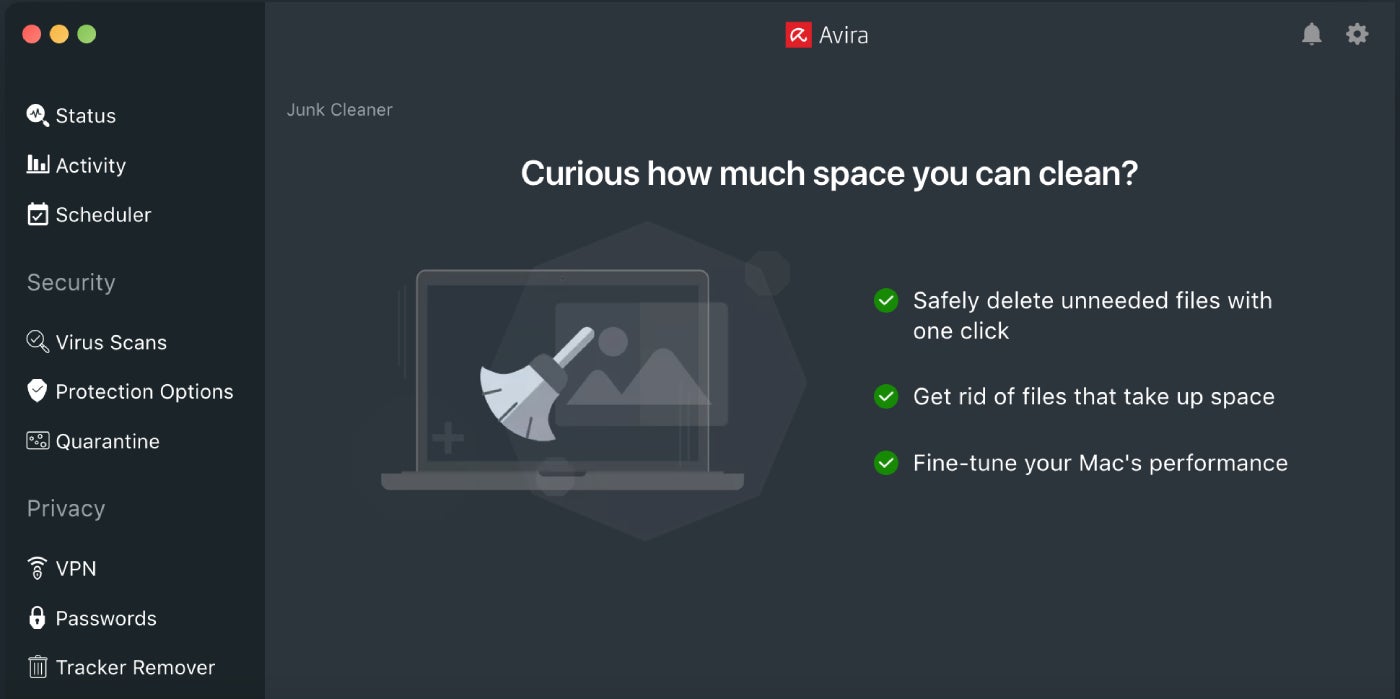 Avira’s junk cleaner add-on for Mac.