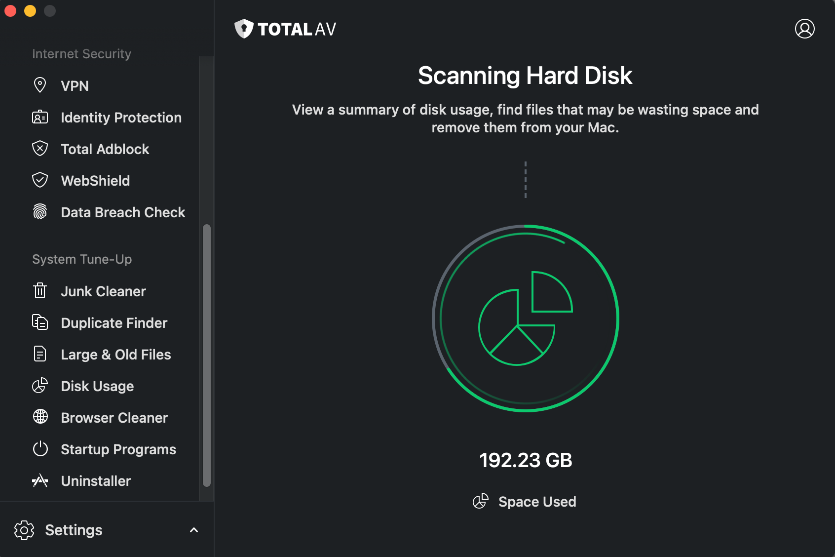 Total AV’s disk space manager. Image: Nicole Rennolds