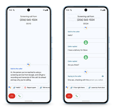 A screenshot showing Google’s new call-screening feature that you can use when a caller is silent