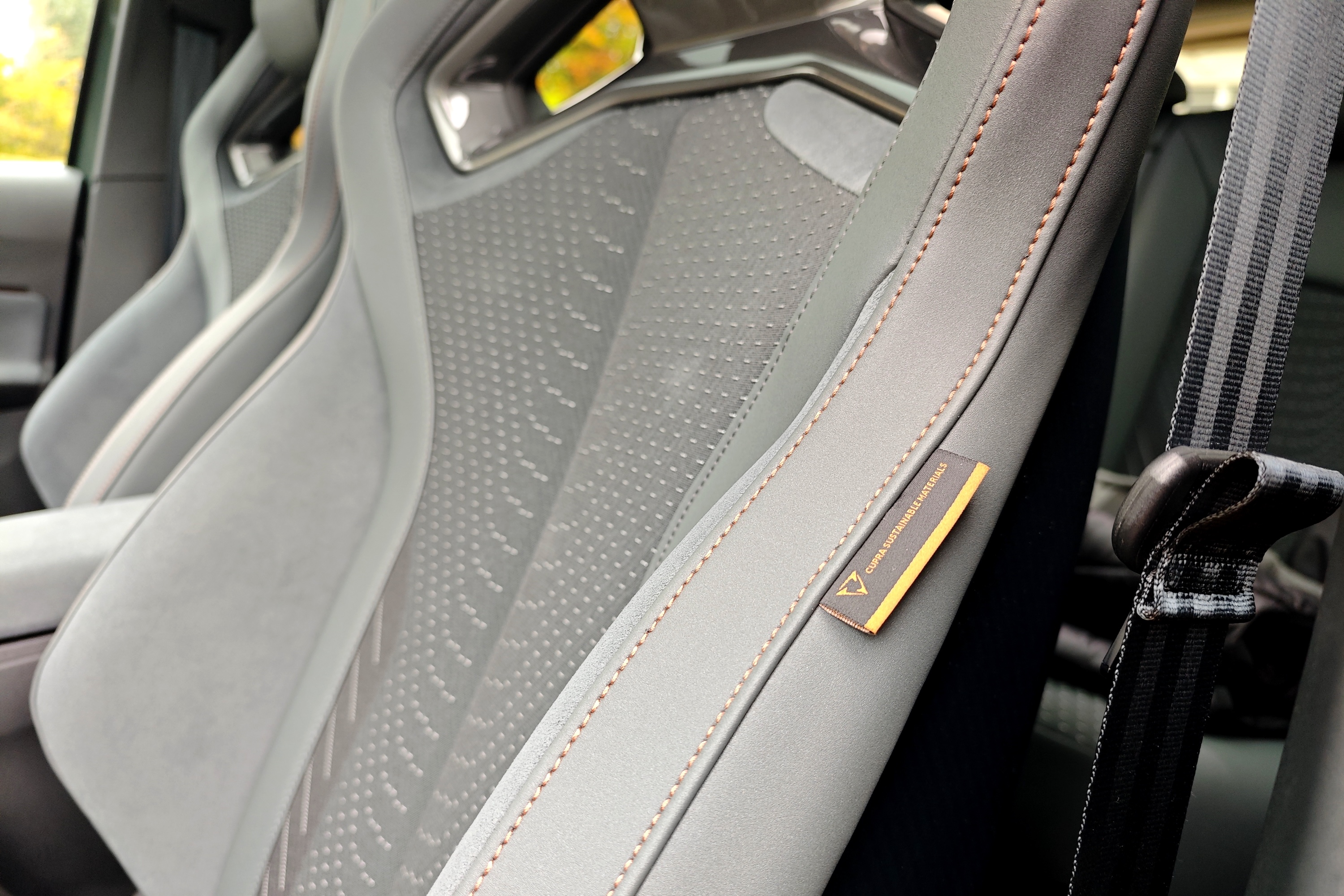 A close-up of the Cupra Born VZ's seat.