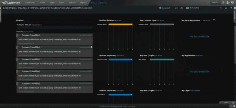 LogRhythm’s behavioral analysis features.