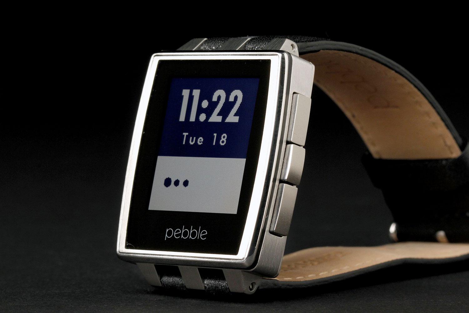 Pebble Steel Watch front left angle