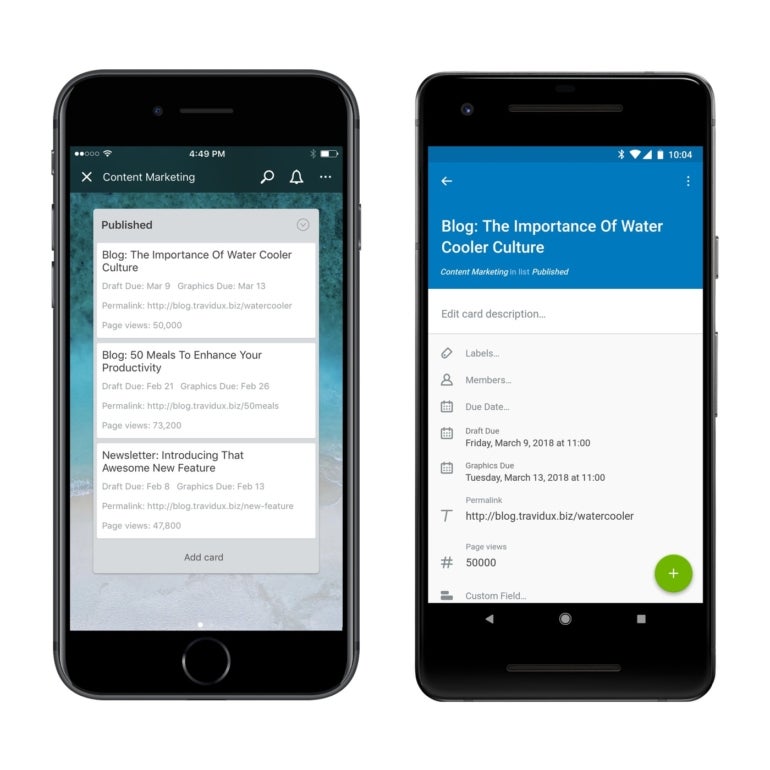 The Trello mobile app.