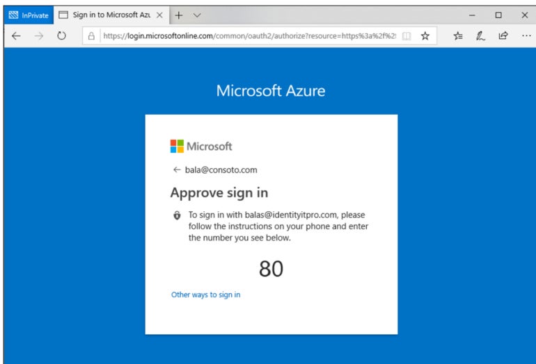 Microsoft Authenticator push notification.