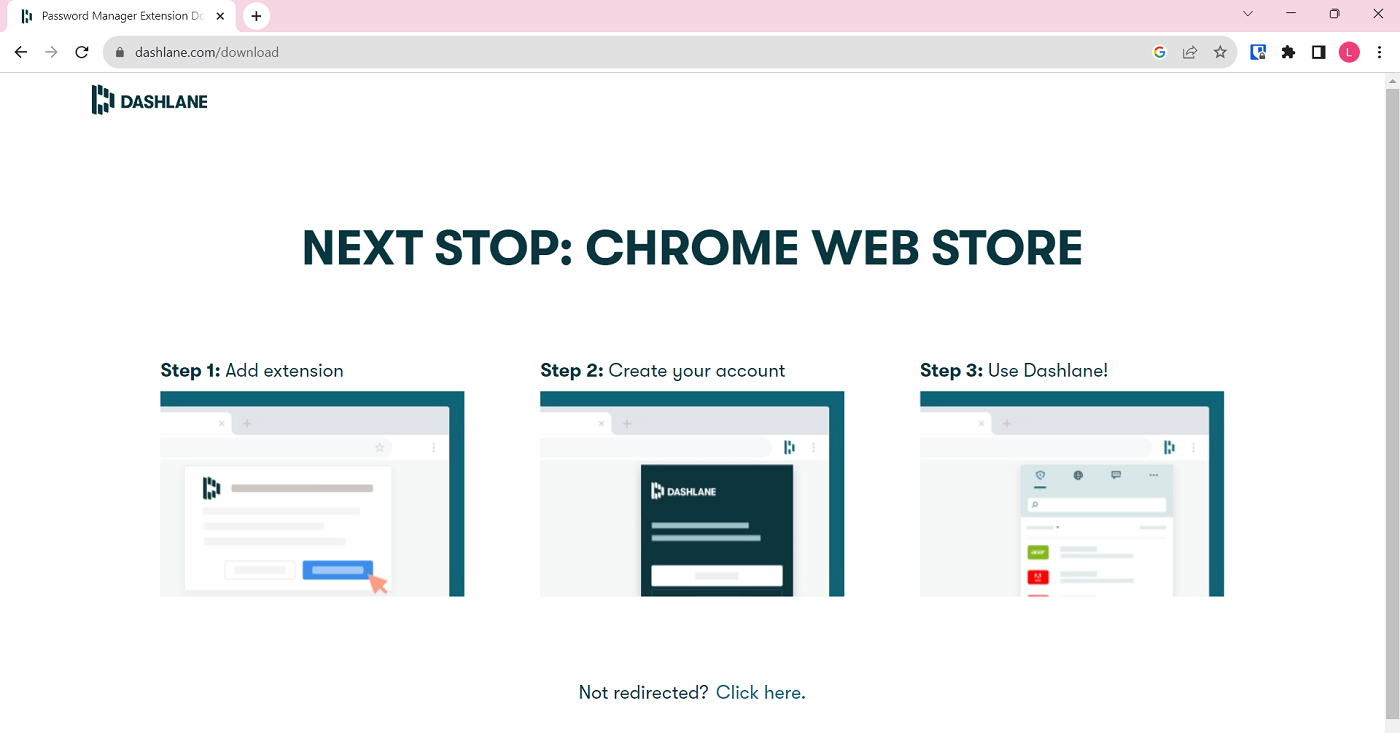 Screenshot of downloading Dashlane extension.