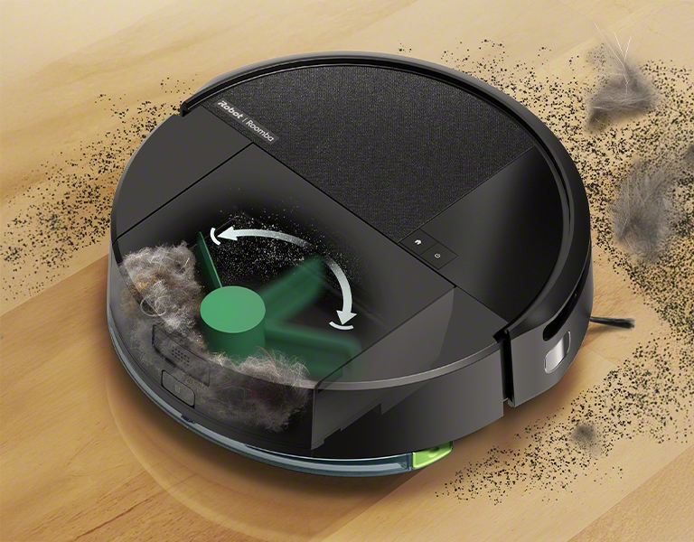 The 205 features an onboard dust compactor and is the only new model without a lidar tower. iRobot integrated the lidar into the robot’s front visor. 