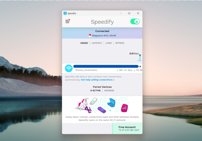 Speedify VPN’s desktop app