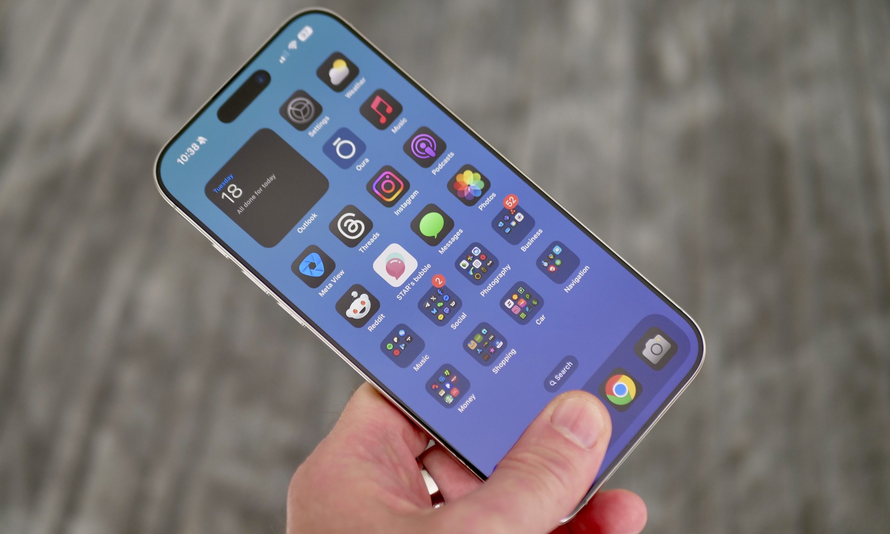 The Apple iPhone 16 Pro Max's screen.