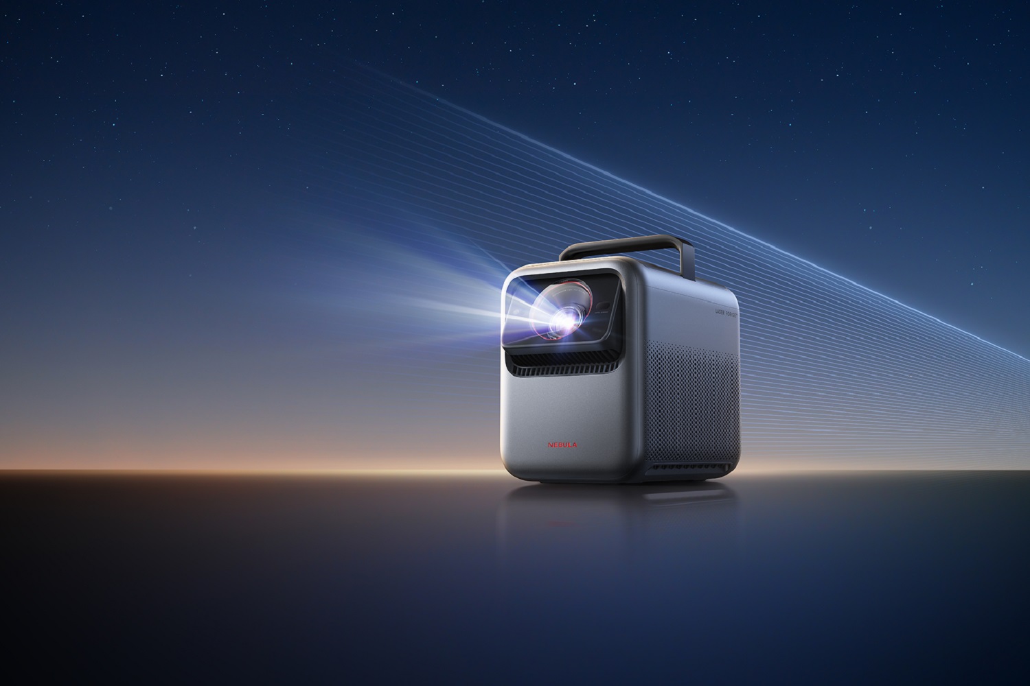 The Anker Nebula X1 Outdoor Entertainment System placed outdoors.