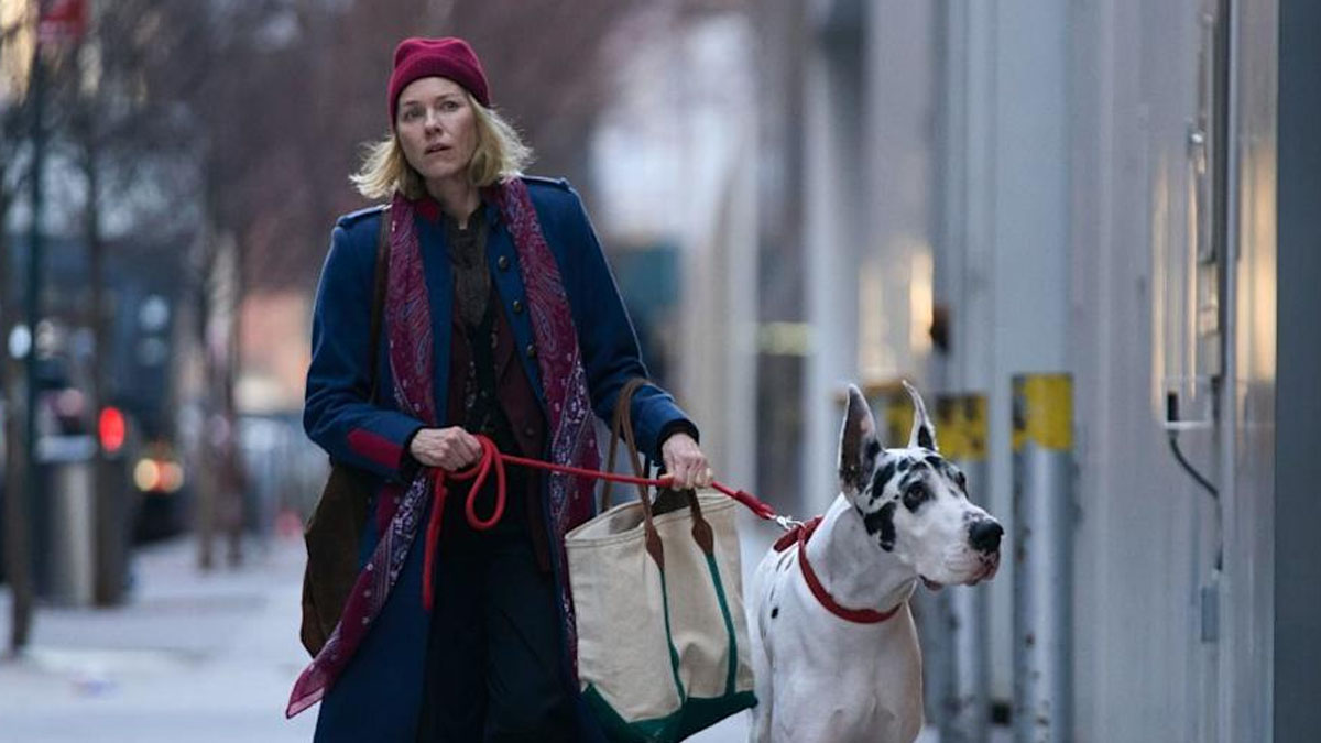 Naomi Watts and a canine companion in The Friend.
