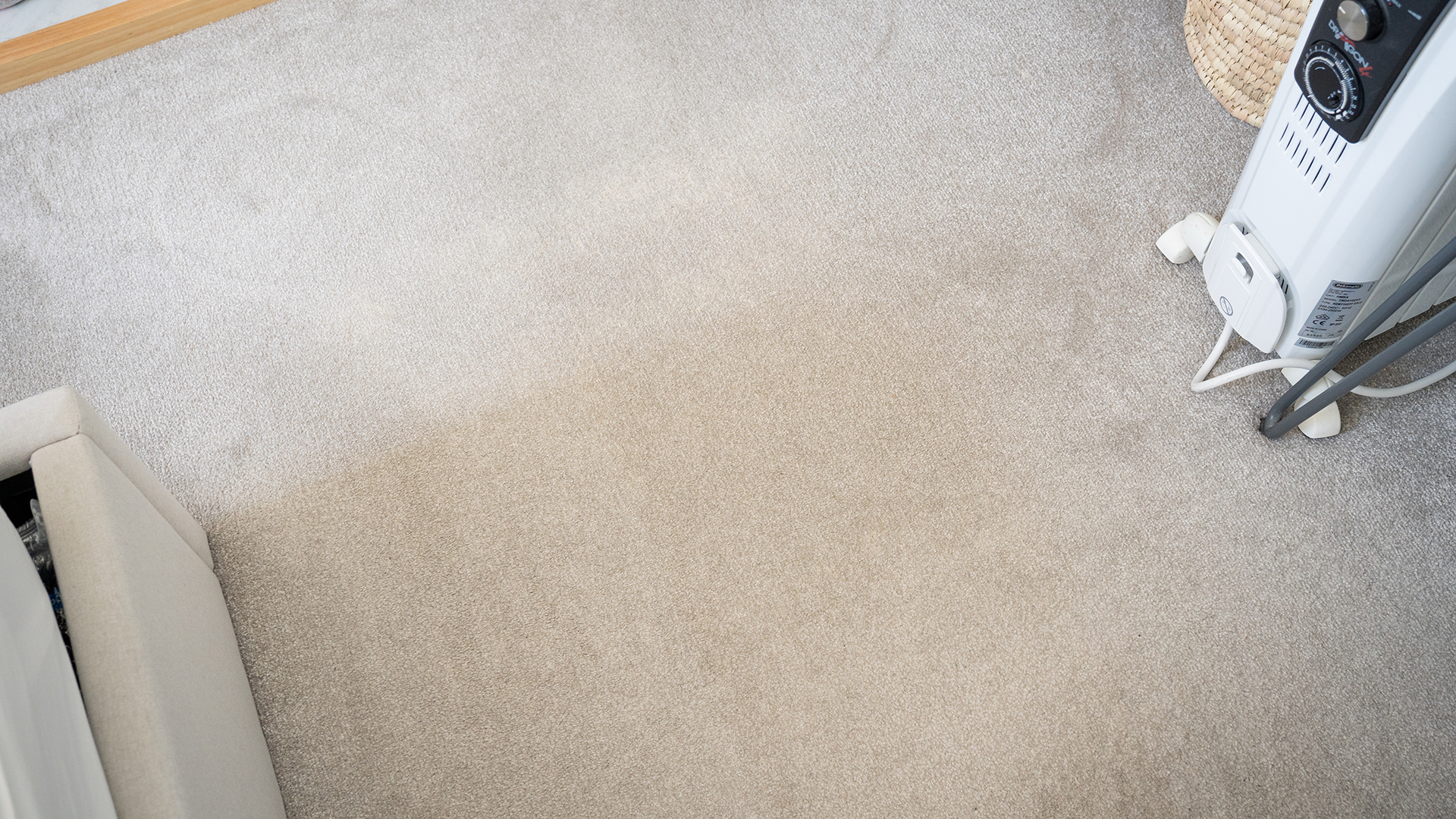 Results of suction test with fine crumbs on carpet