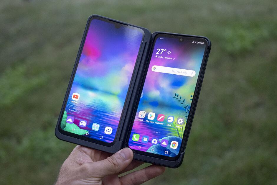 The LG G8X open in a Dual Screen.