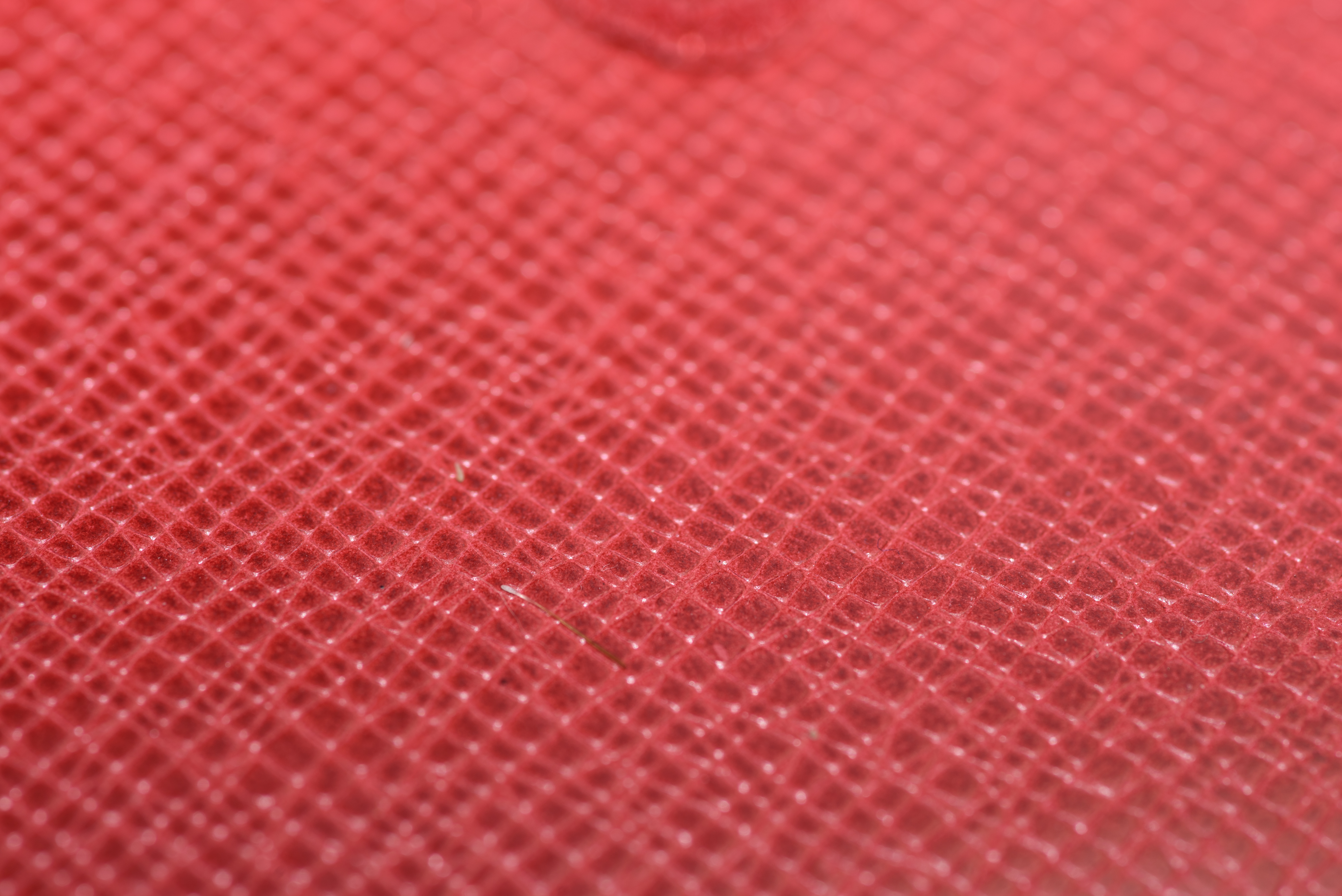 A macro photo taken with the Nikon D750 of a piece of red leather