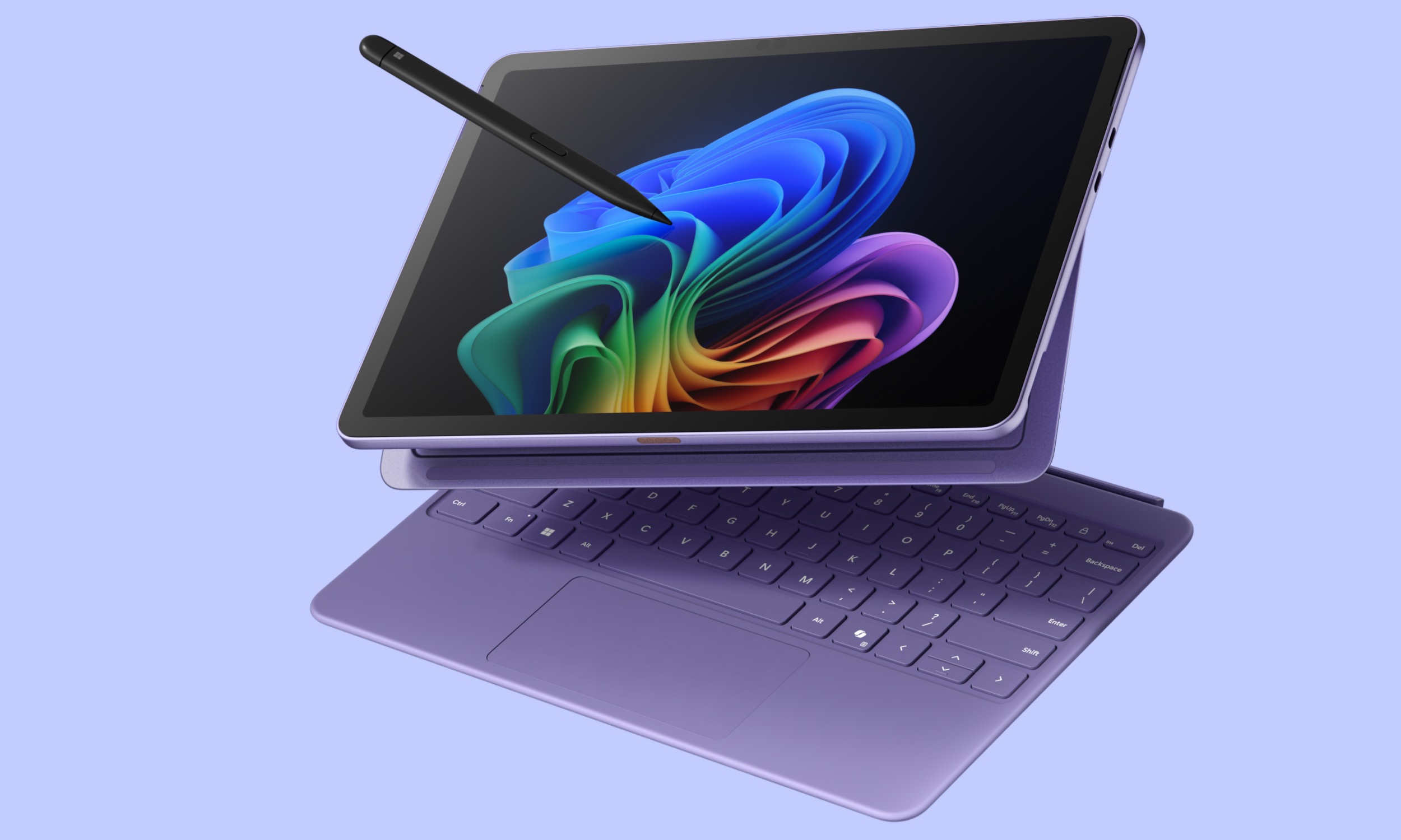 Microsoft Surface Pro 12-inch, stylus, and keyboard.