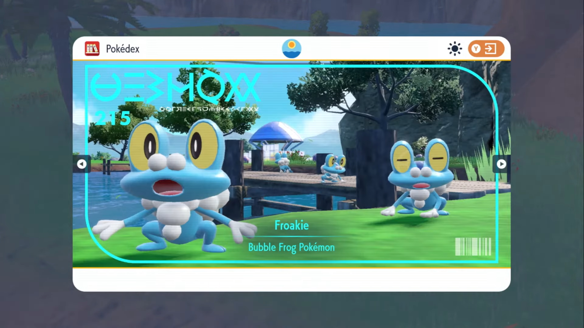 The Pokédex image for Froakie.