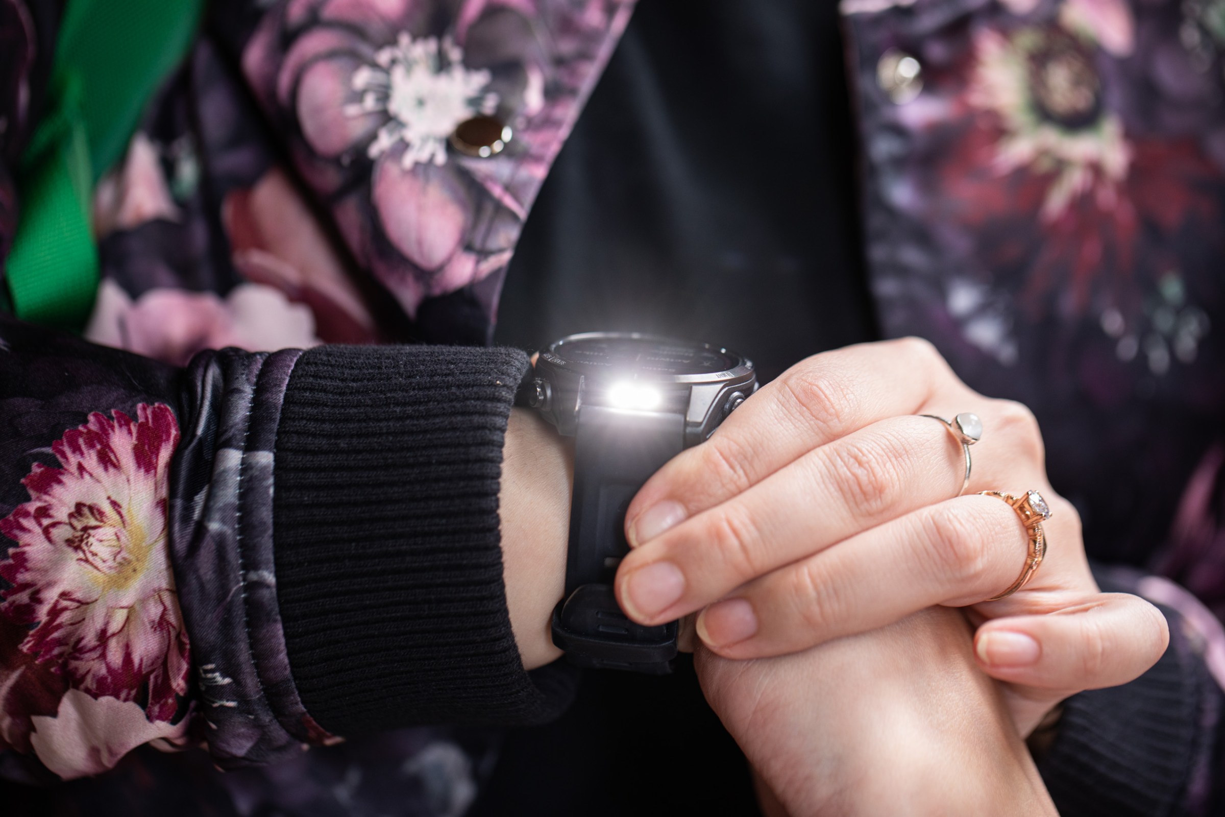 A straight-on look at the Fenix 7S Proâs flashlight at maximum brightness