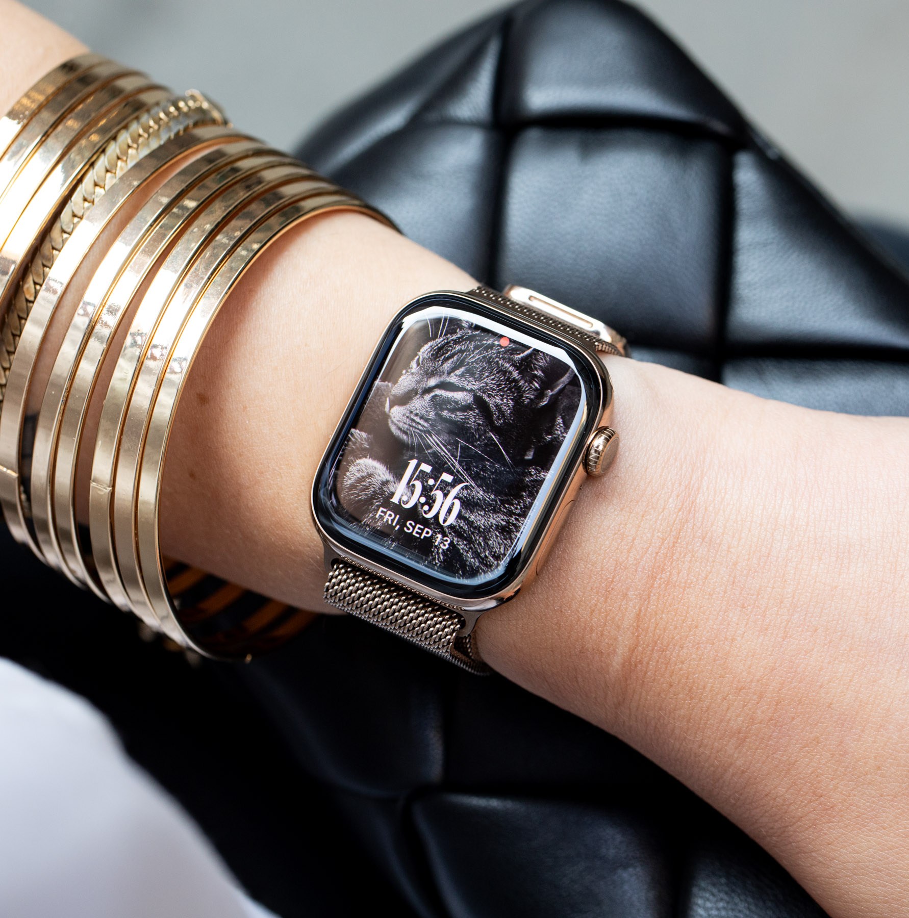 Person wearing titanium Apple Watch Series 10
