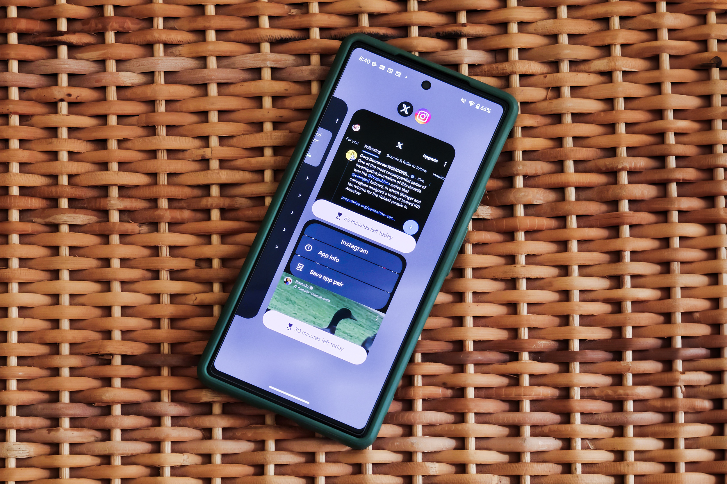 App Pairs on Android 15.