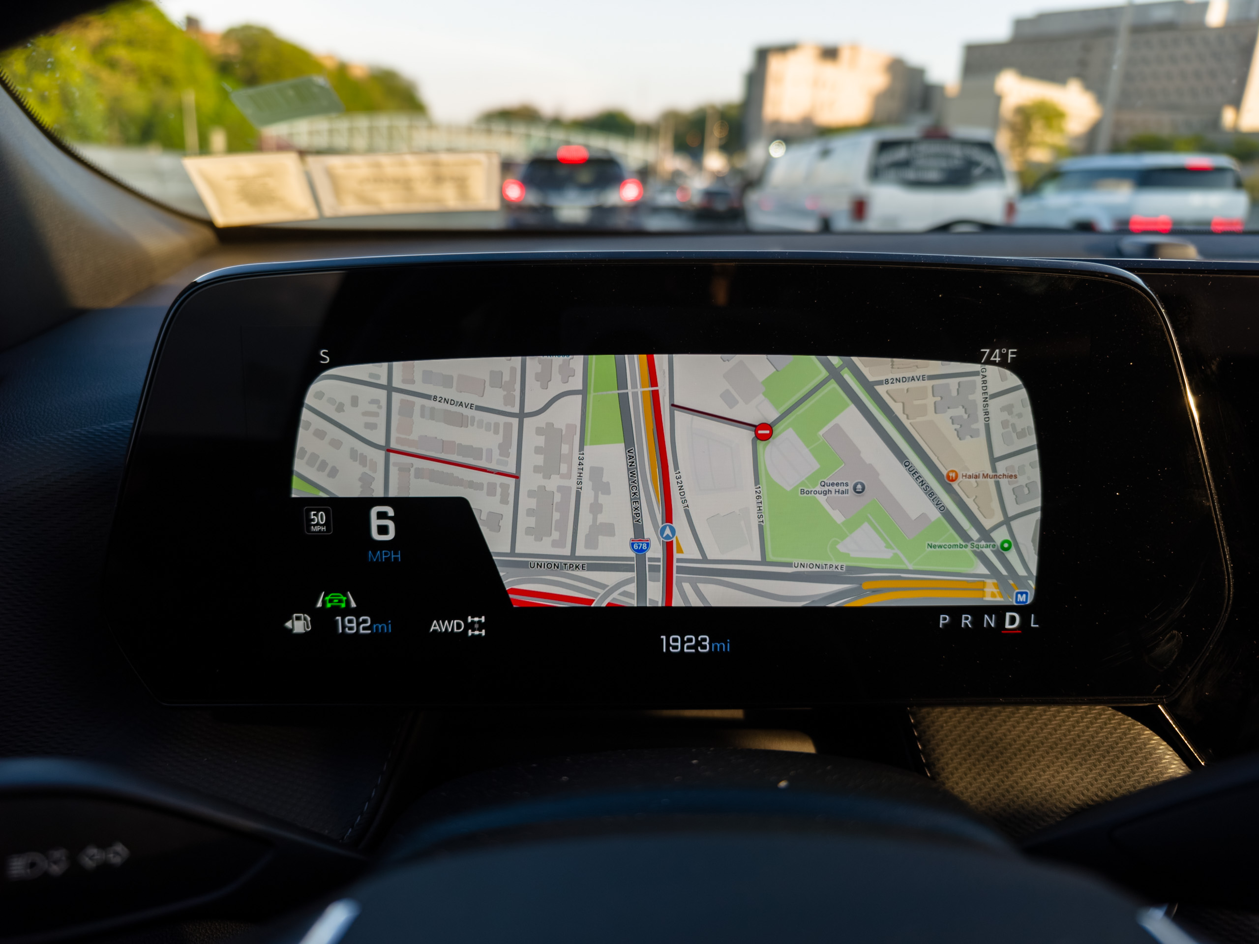 Apple CarPlay Maps in full screen on the driver's second display on the Chevy Equinox 2025
