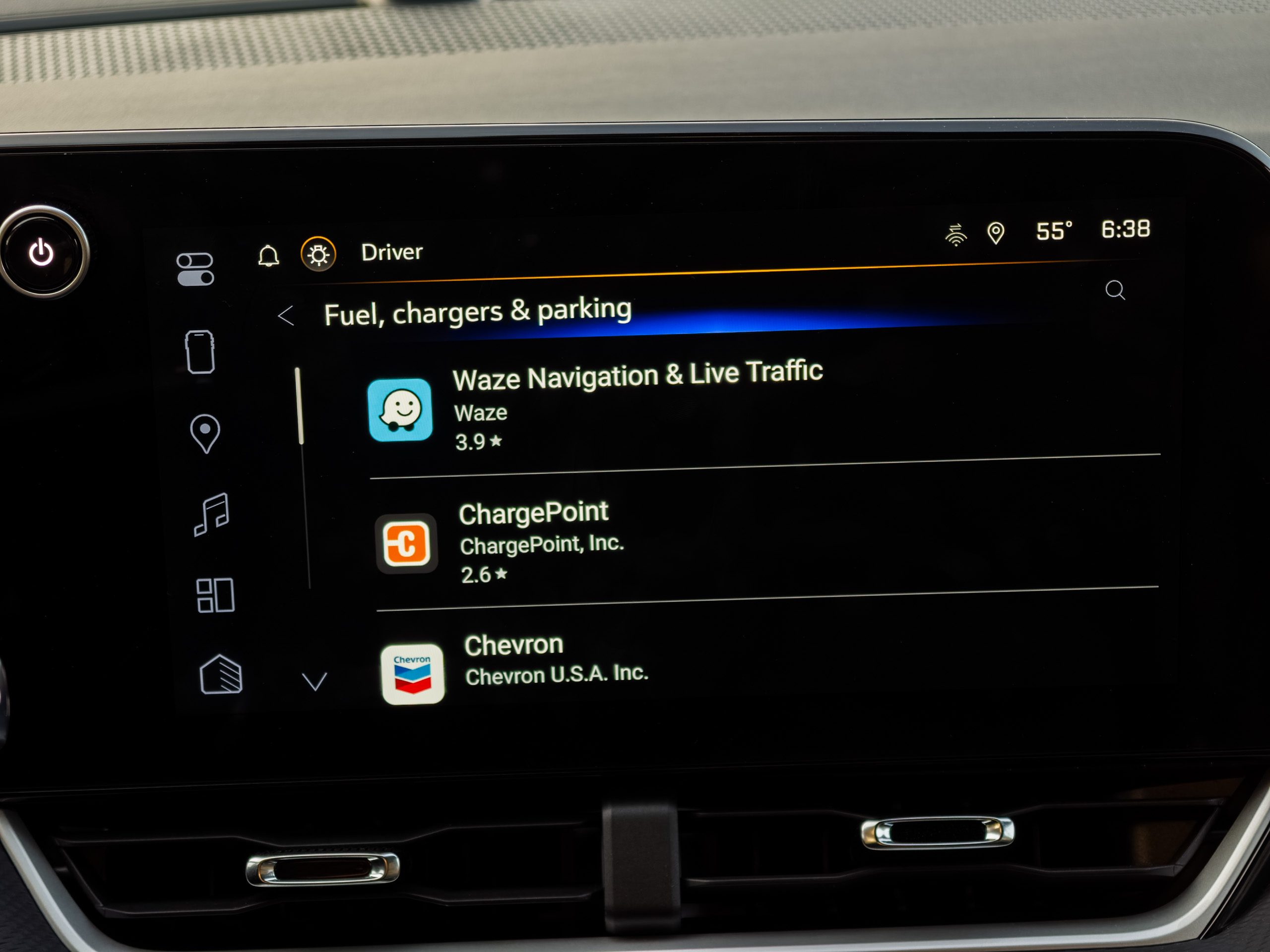 Google Play Store running on Android Automotive on the Chevy Equinox 2025