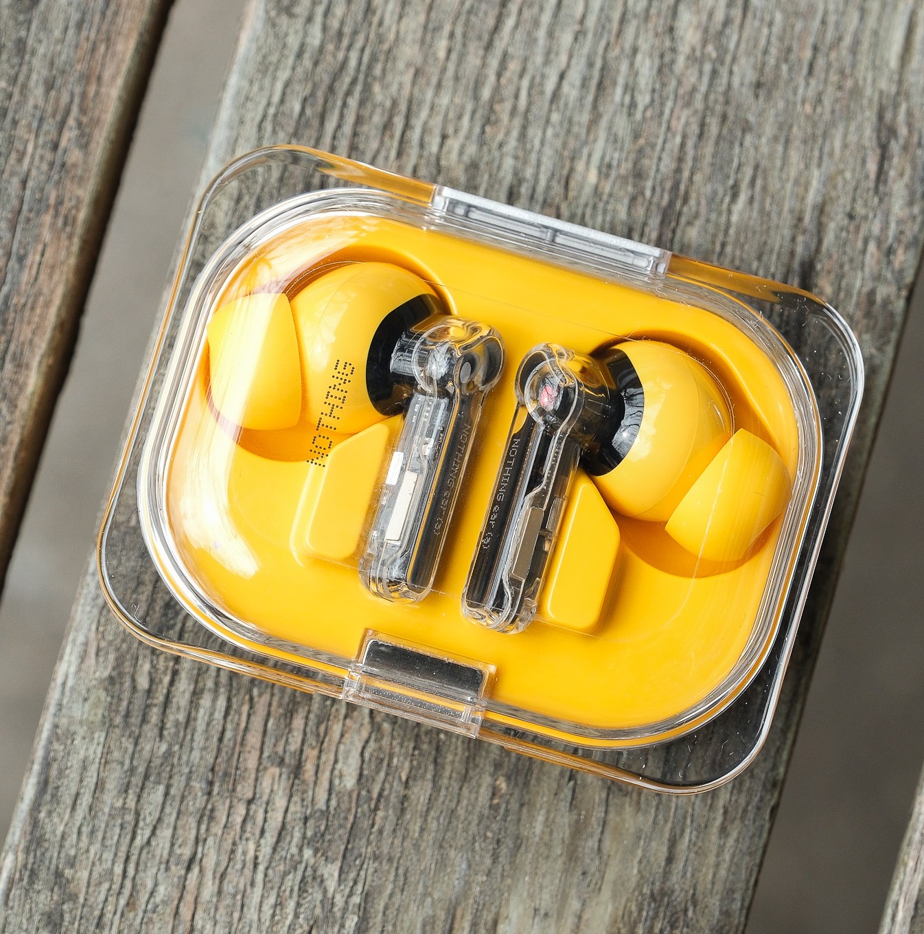 A photo of new earbuds from Nothing.