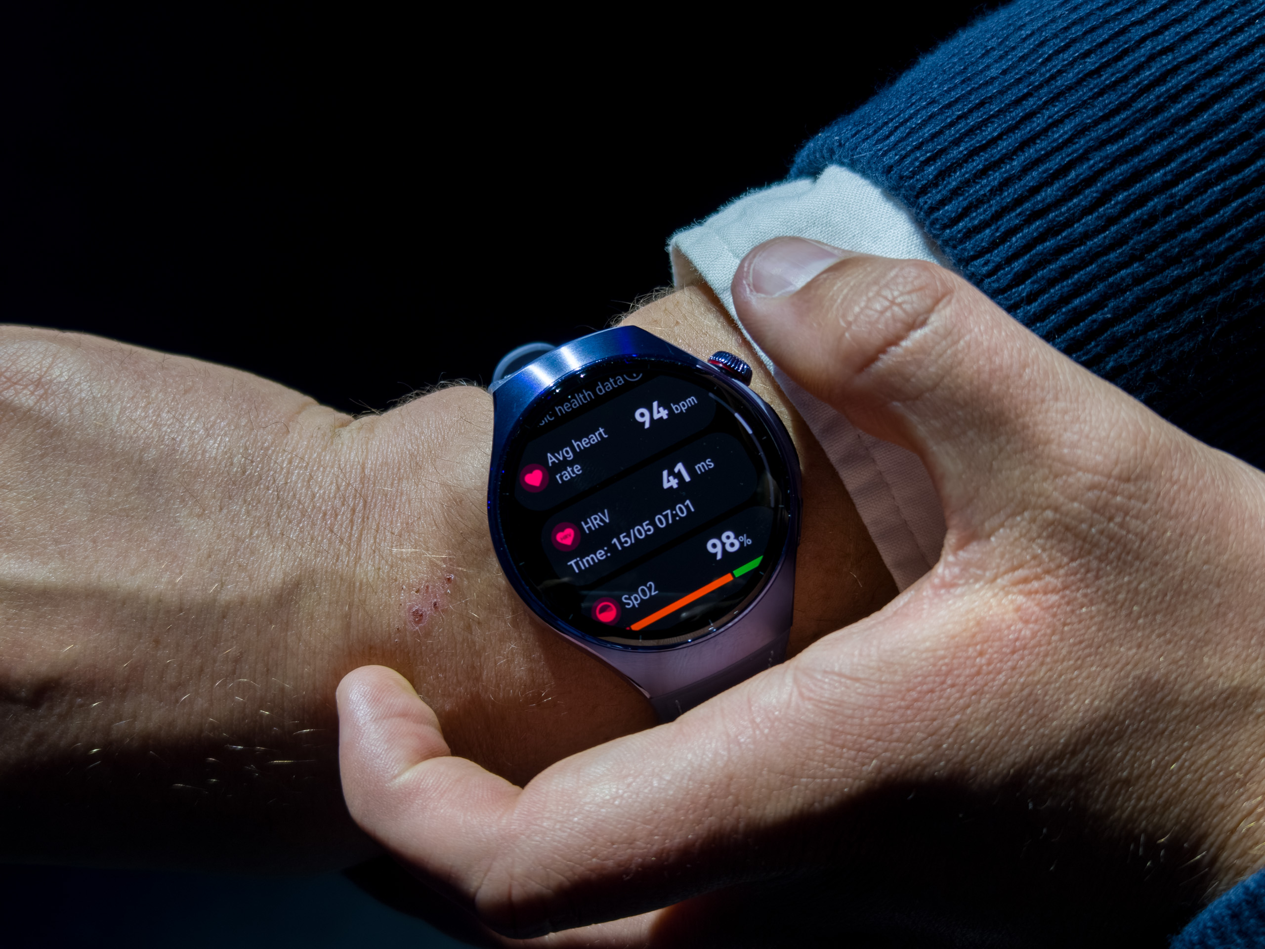 60-second health check results on the Huawei Watch 5