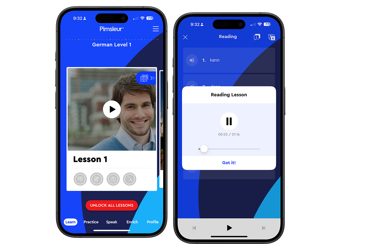Pimsleur app.