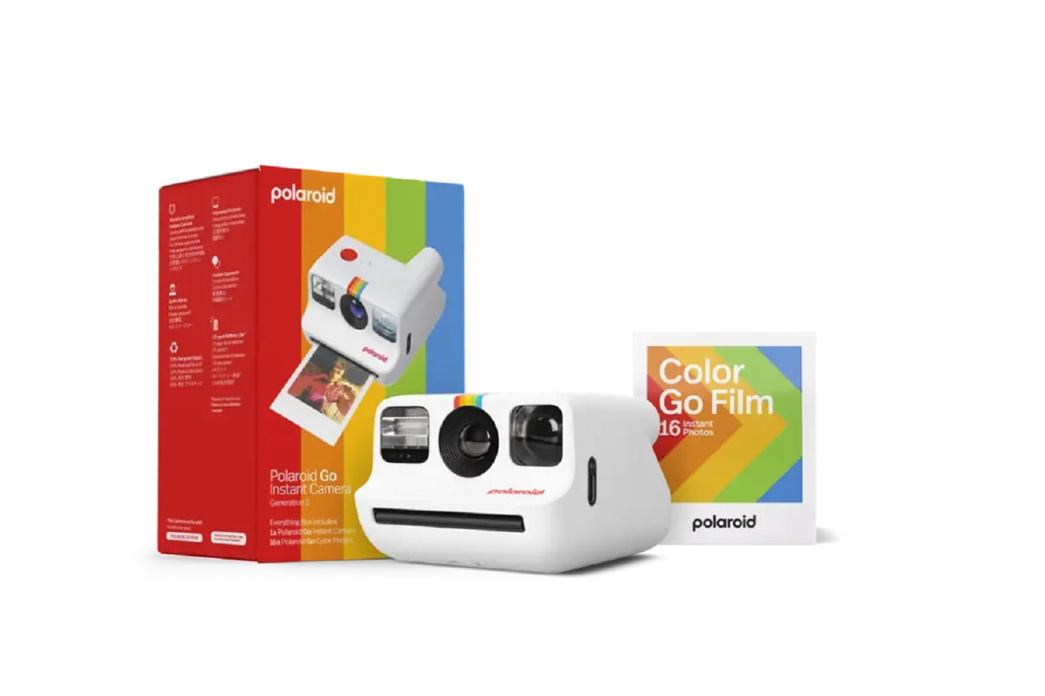 The contents of the Polaroid Go Gen 2 Everything Box.