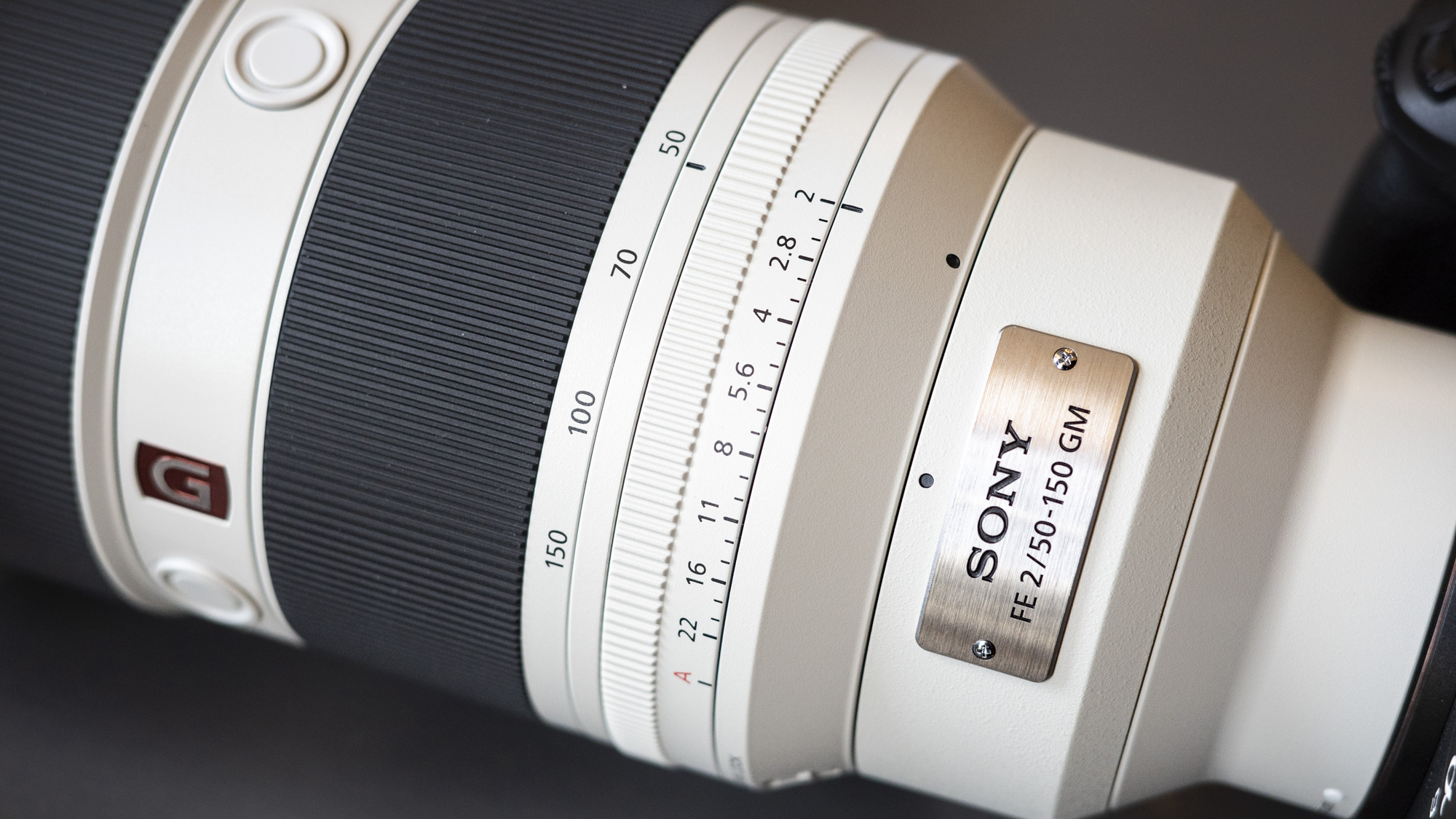 Close up of the Sony FE 50-150mm F2 GM lens