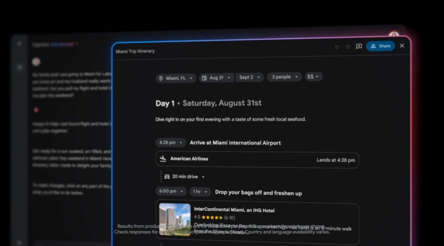 An example of a personalized iteration being created in Gemini Advanced.