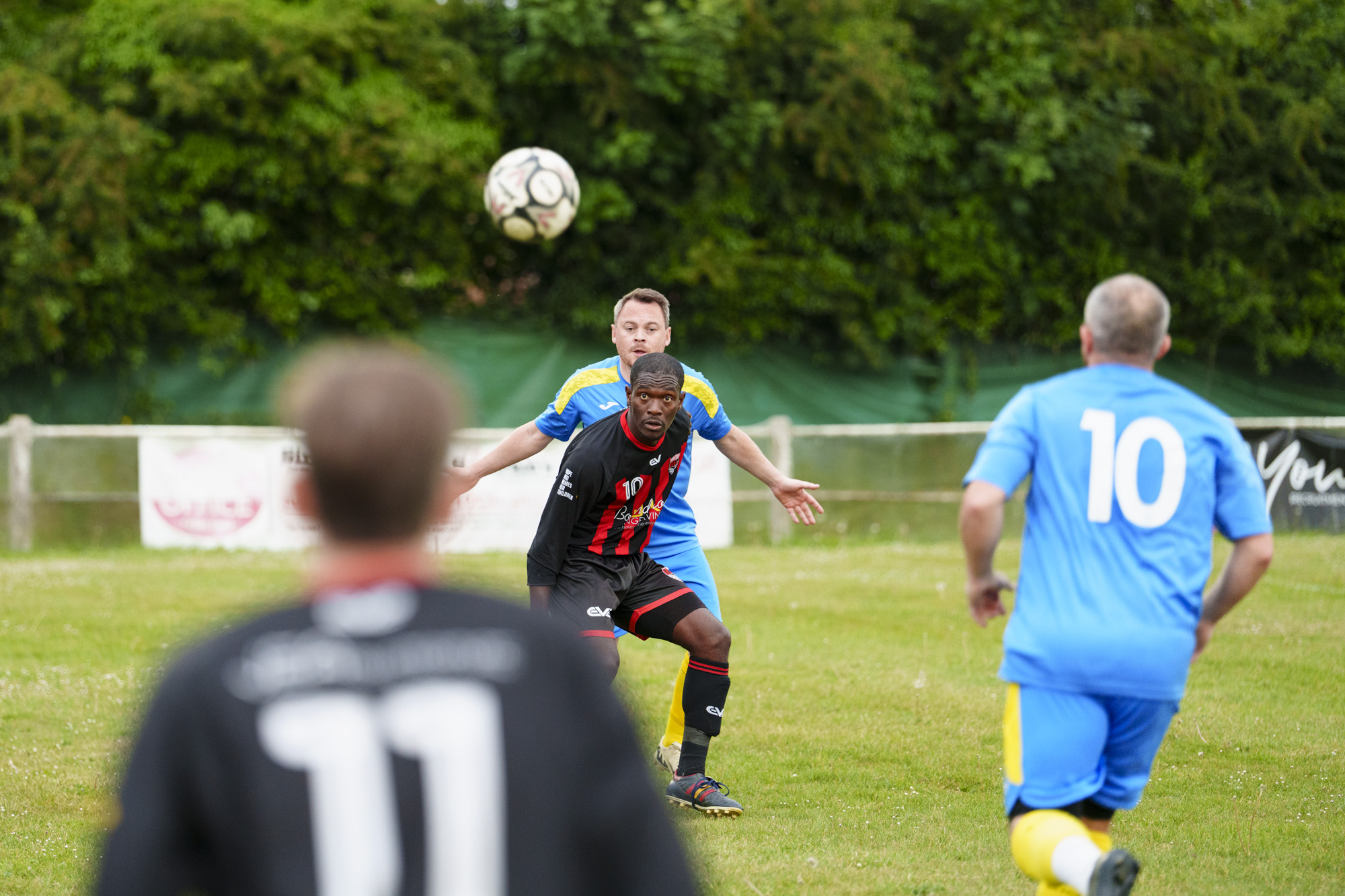 Soccer players in action, taken with the Sony FE 50-150mm F2 GM lens