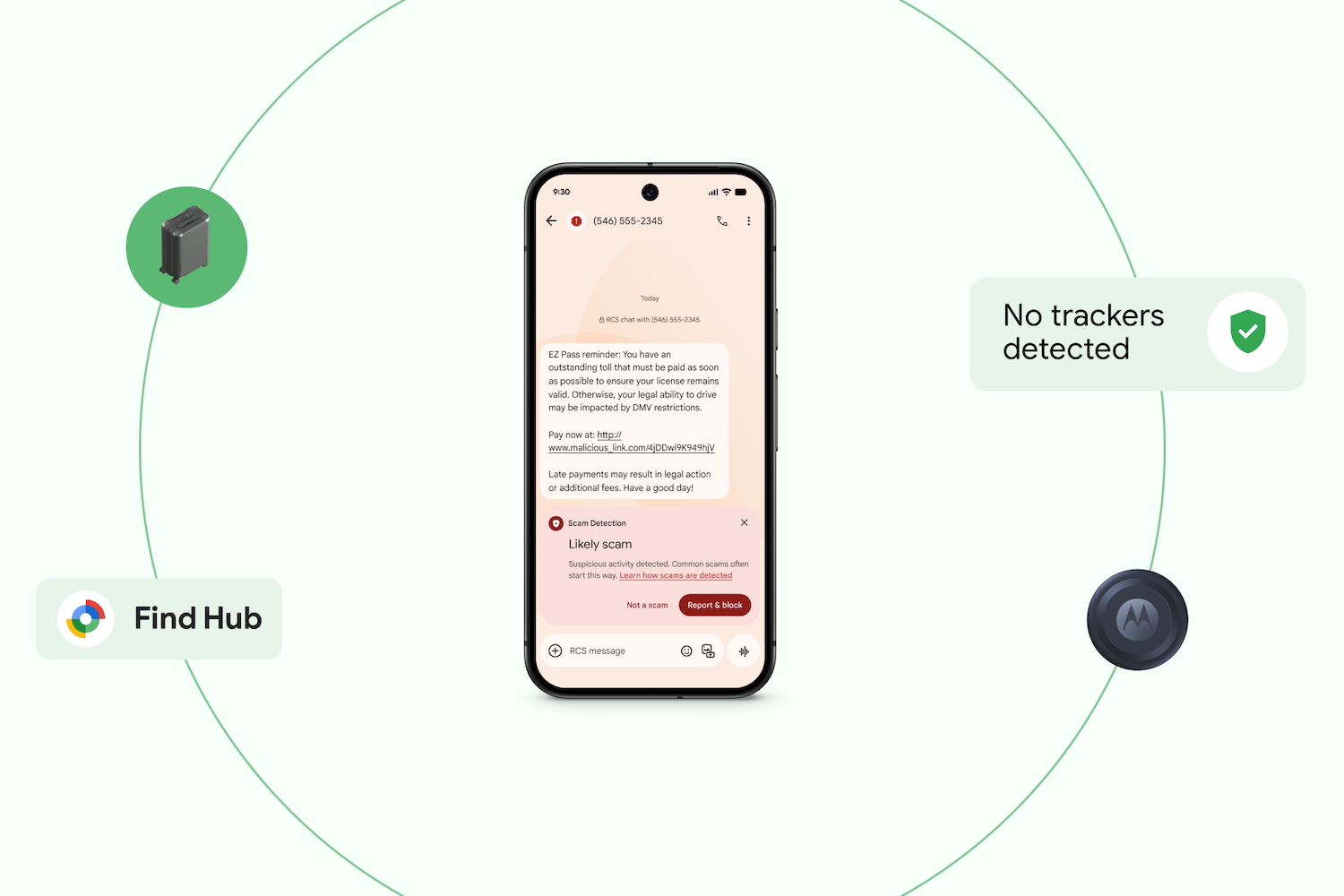 A promotional image showing Google's Android 16 security features.
