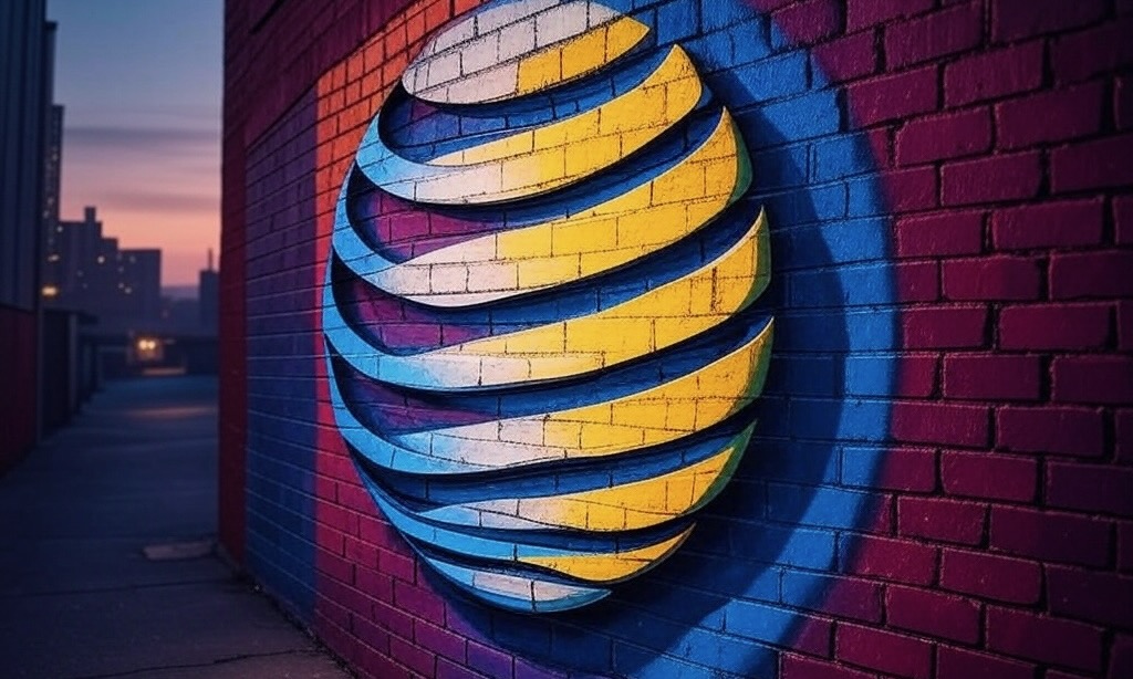 AT&T logo in graffit.