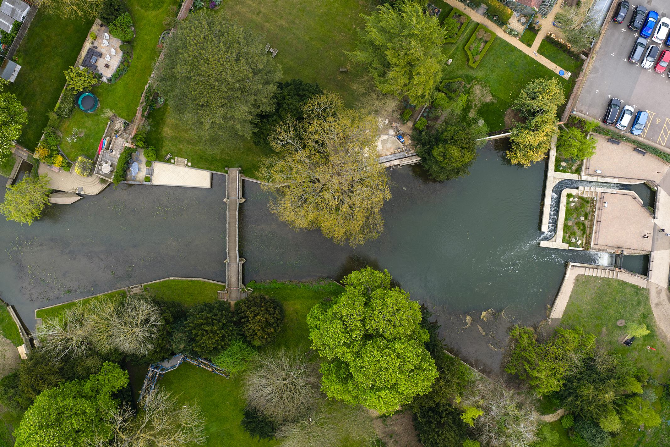 Photo of a river and bridge from above  taken with the DJI Mavic 4 Pro