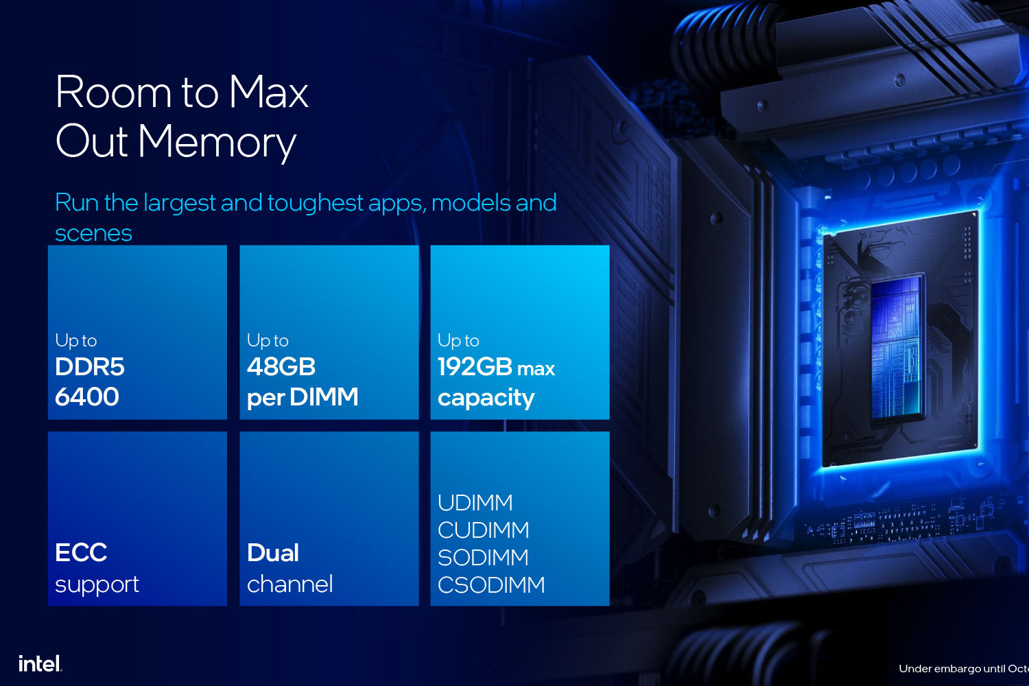 Intel CUDIMM support slide.