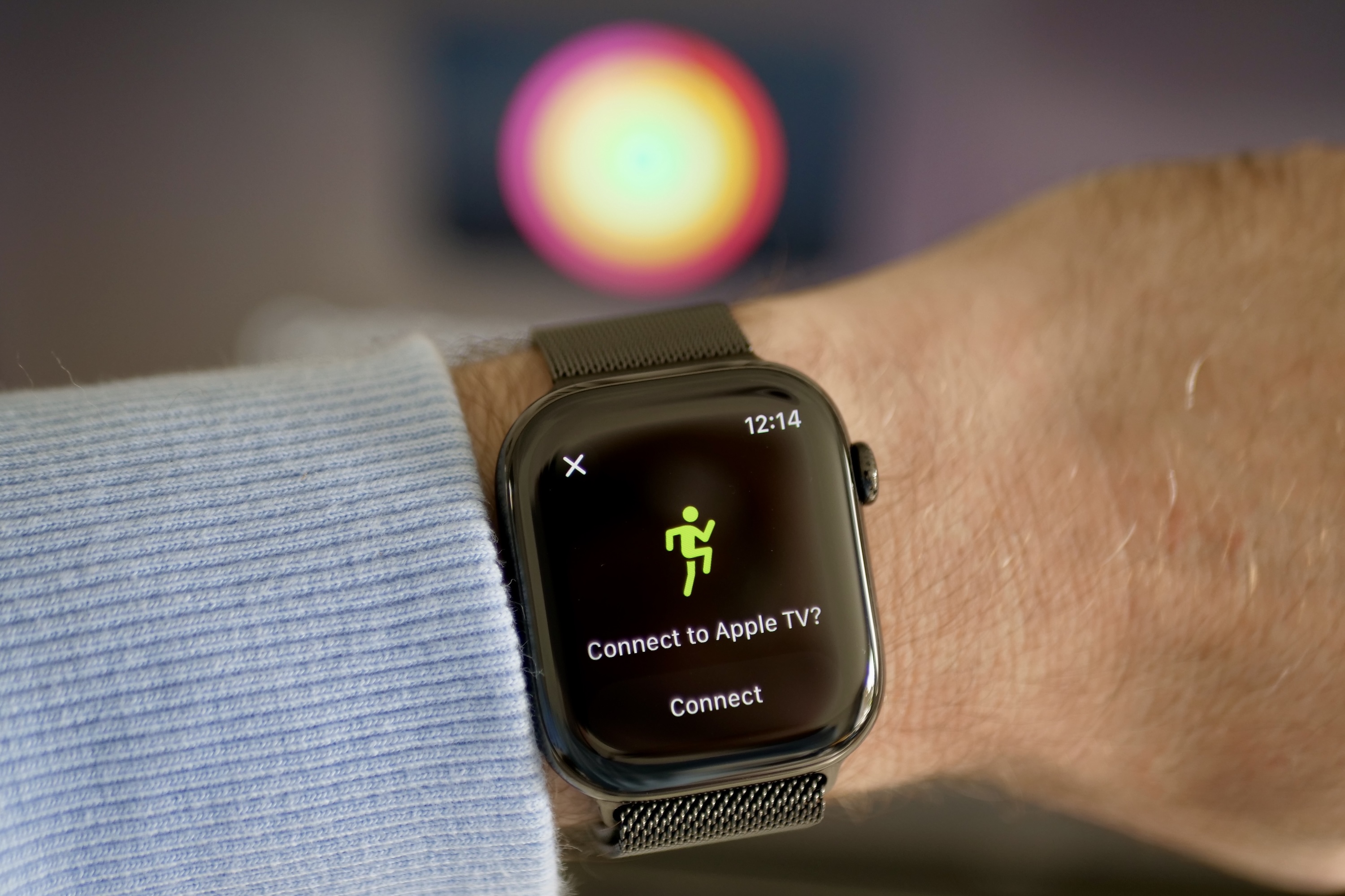 An Apple Watch Series 10 connecting to Apple Fitness+.