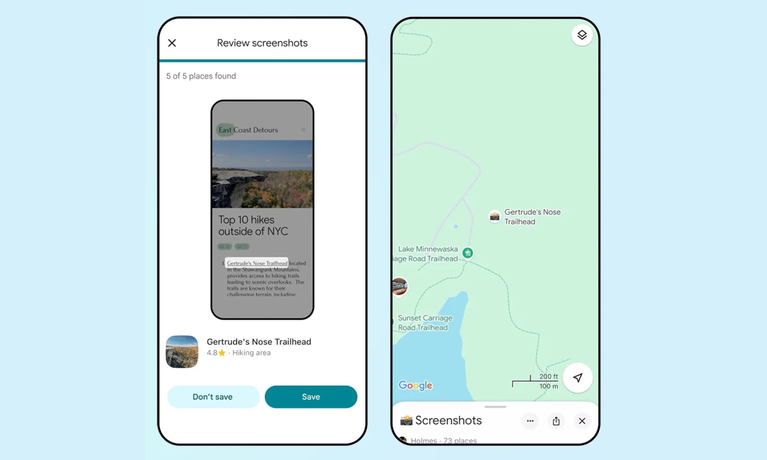 AI scanning screenshots for Google Maps.