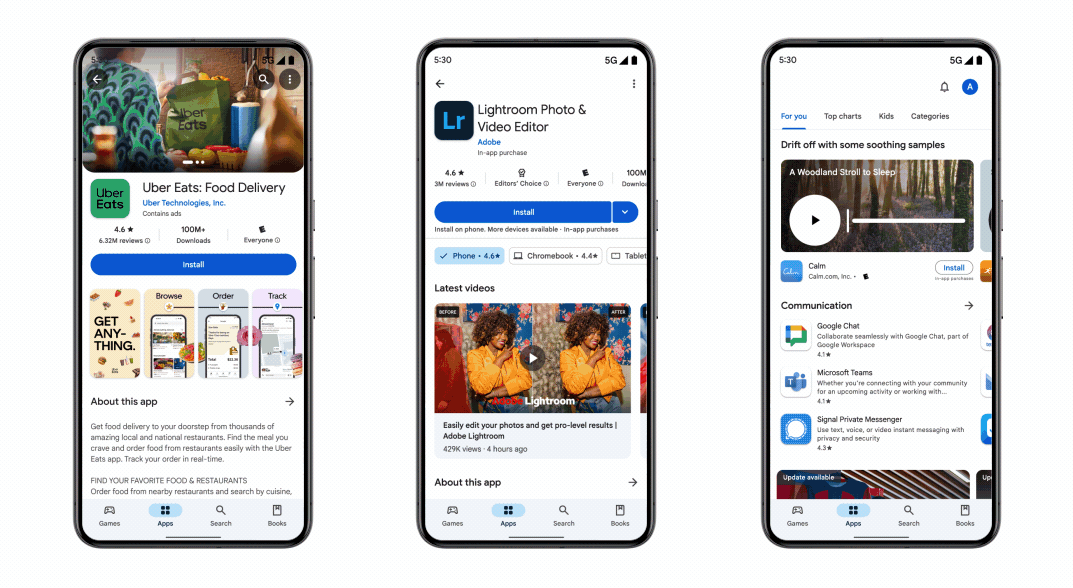 Google will let developers add content carousels, a YouTube playlist, and audio.