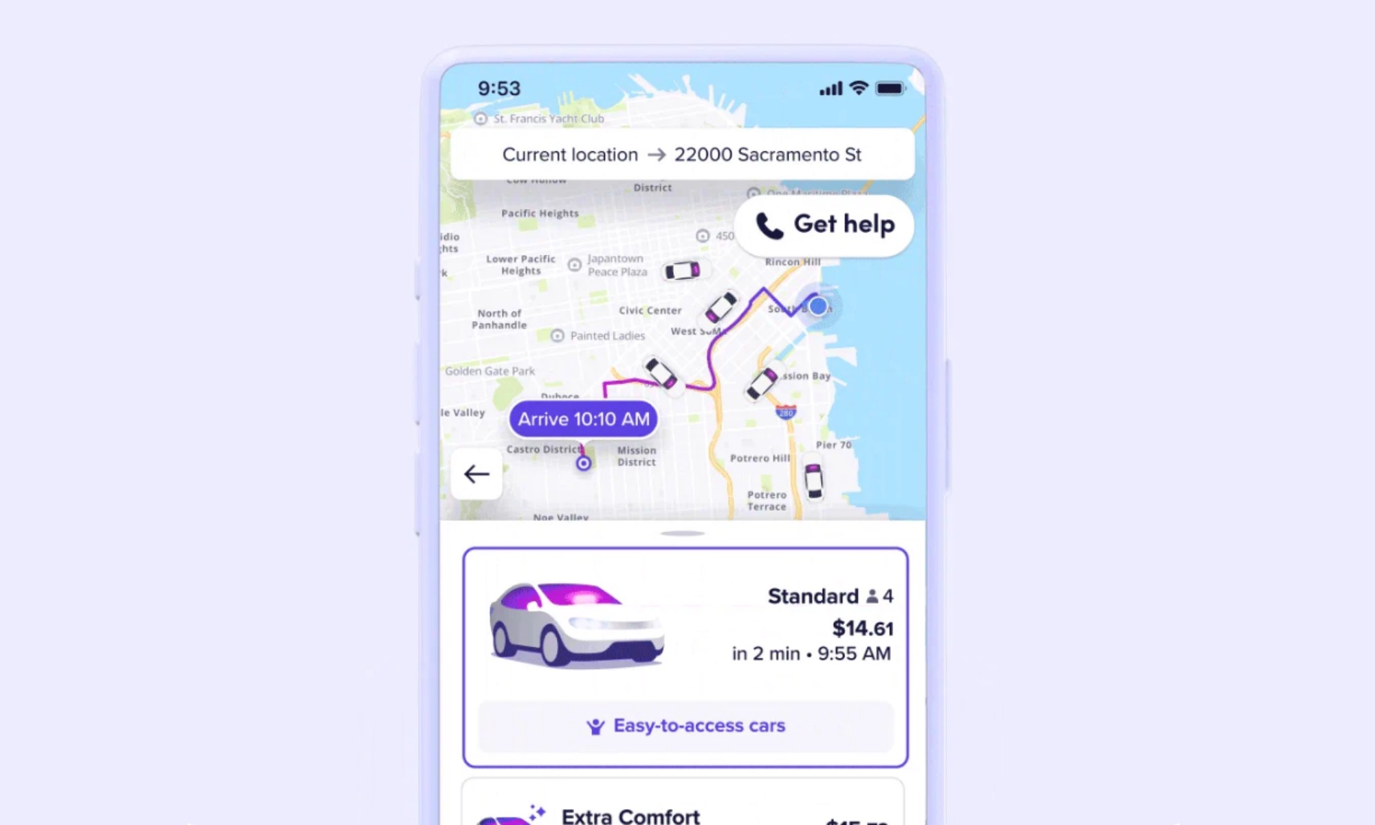 Ride hailing with Lyft Silver.