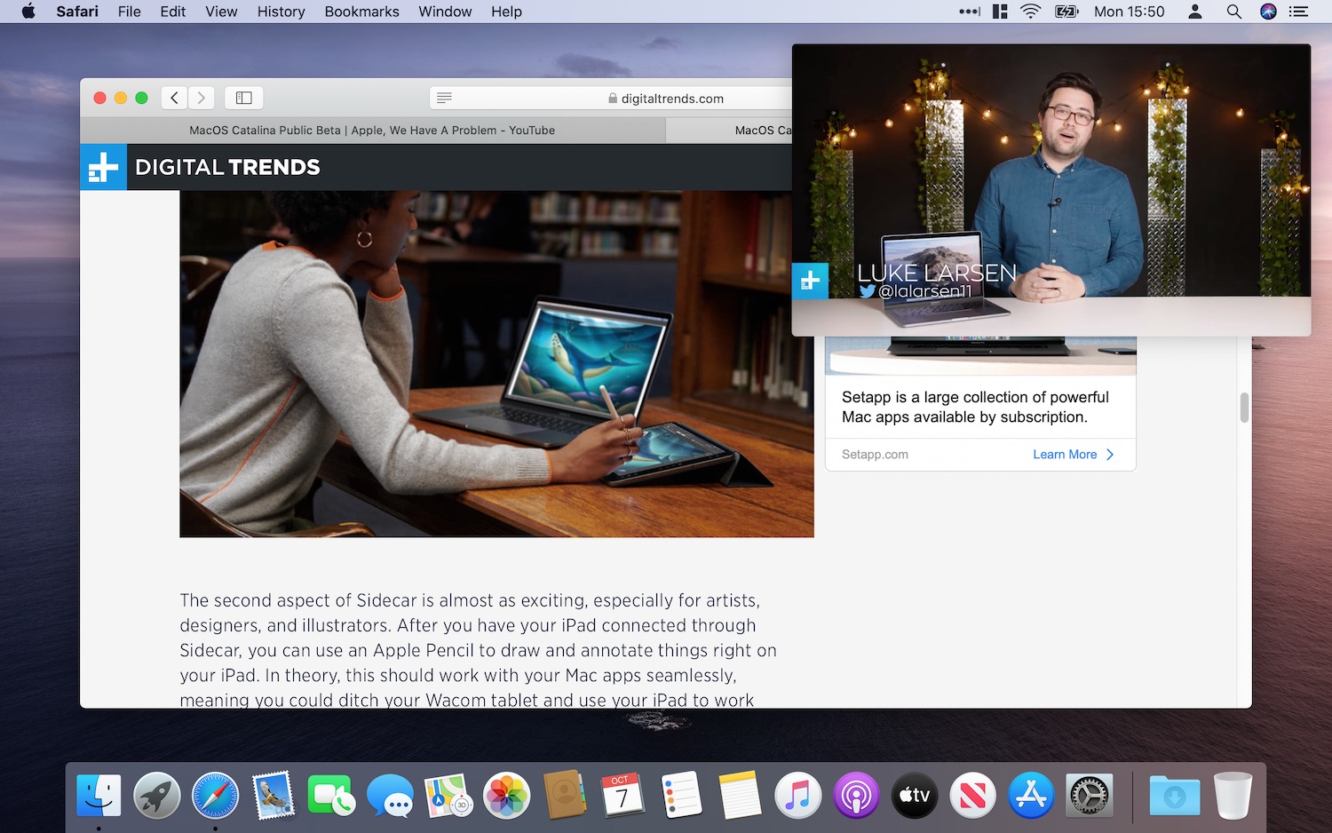 MacOS Catalina Picture in Picture.