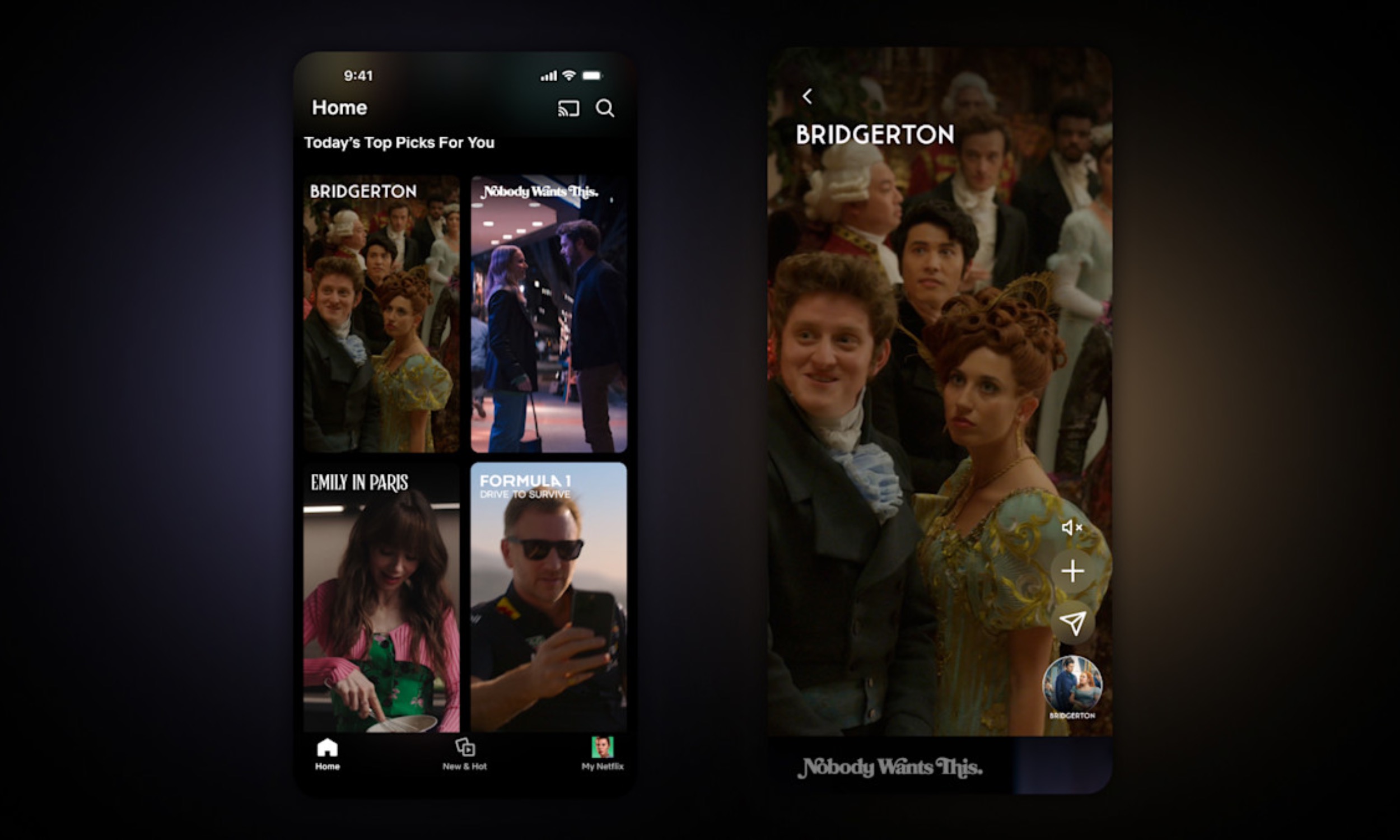 Vertical video feed on Netflix.