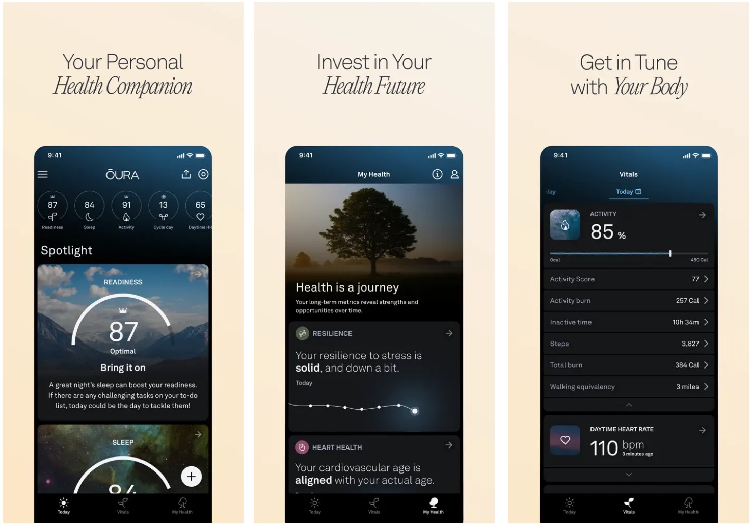 Oura app. 