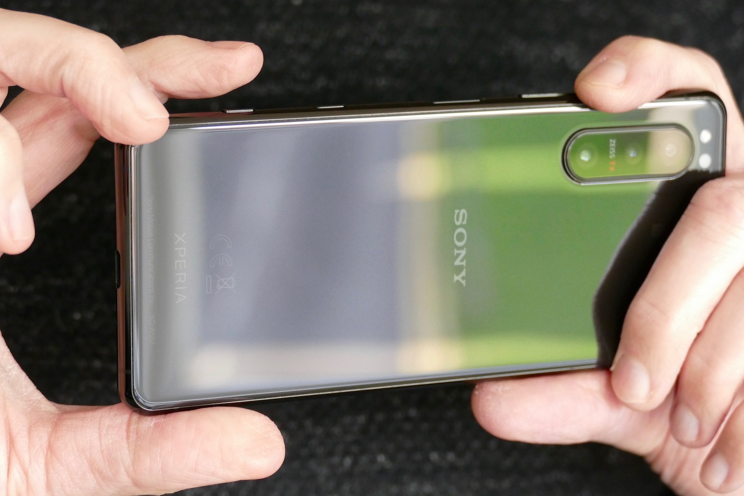 A person holding the Sony Xperia 5 II.