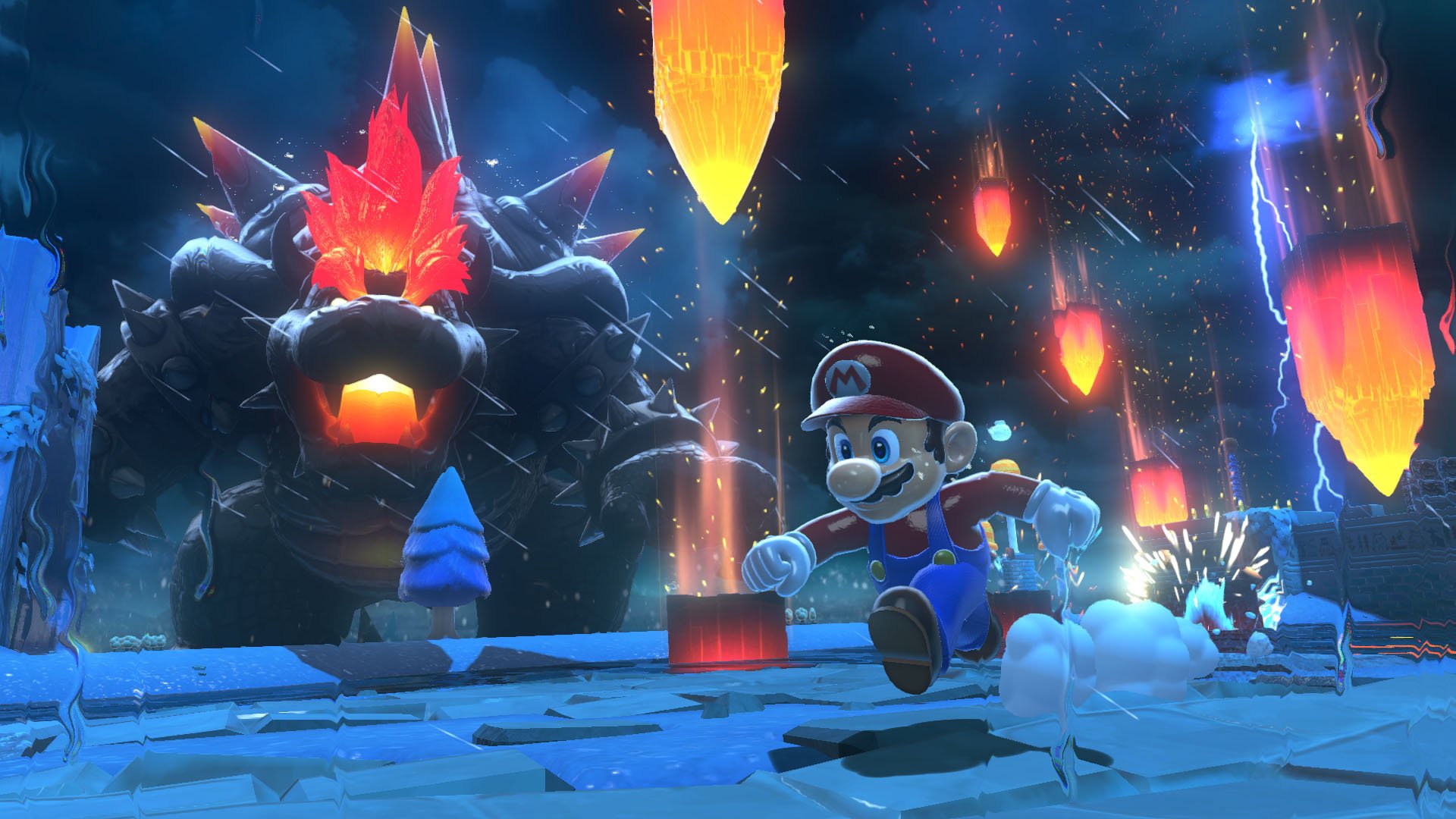 Mario and Bowser in Super Mario 3D World + Bowserâs Fury.